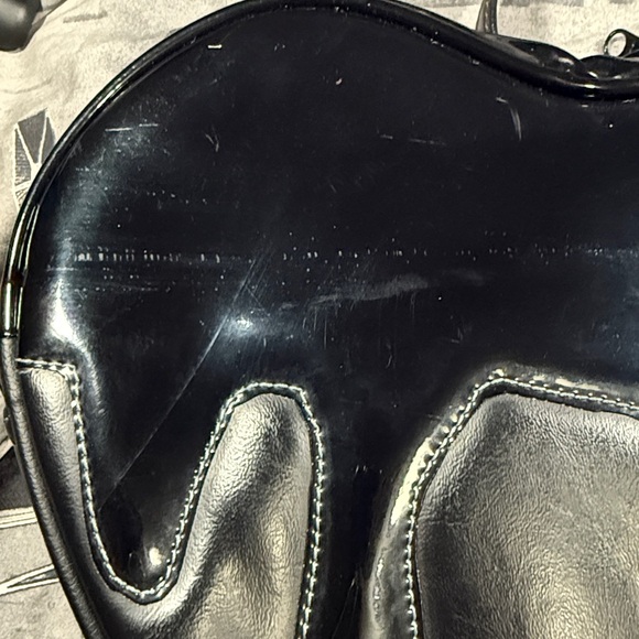 LOVE PAIN AND STITCHES HANDMADE POSION HEART BLACK ON BLACK CROSSBODY OG!! - Picture 3 of 14